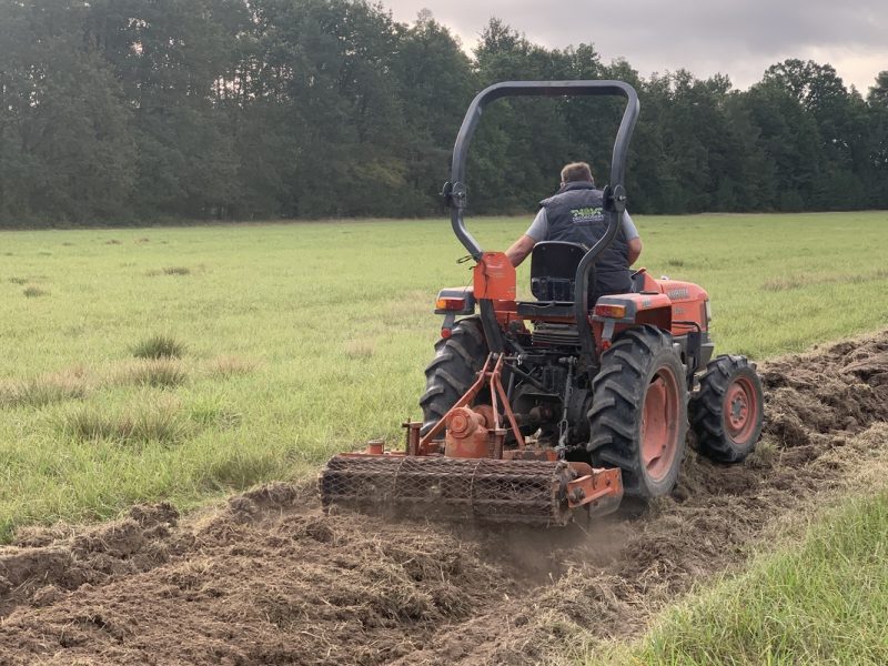 herse rotative et rouleau packer